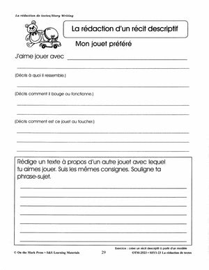 La rédaction de textes/Story Writing: A French and English Workbook 1e à 3e année