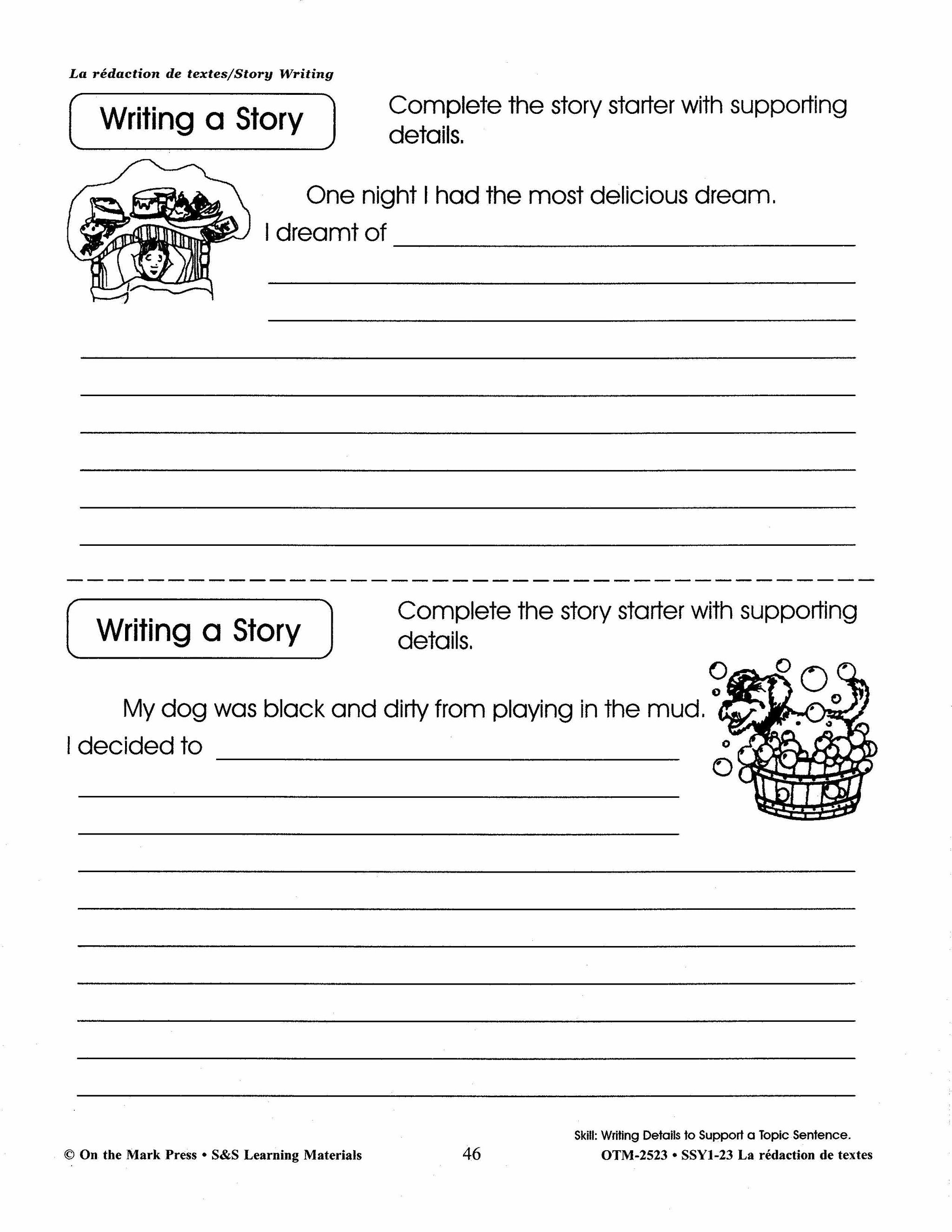 La rédaction de textes/Story Writing: A French and English Workbook 1e à 3e année