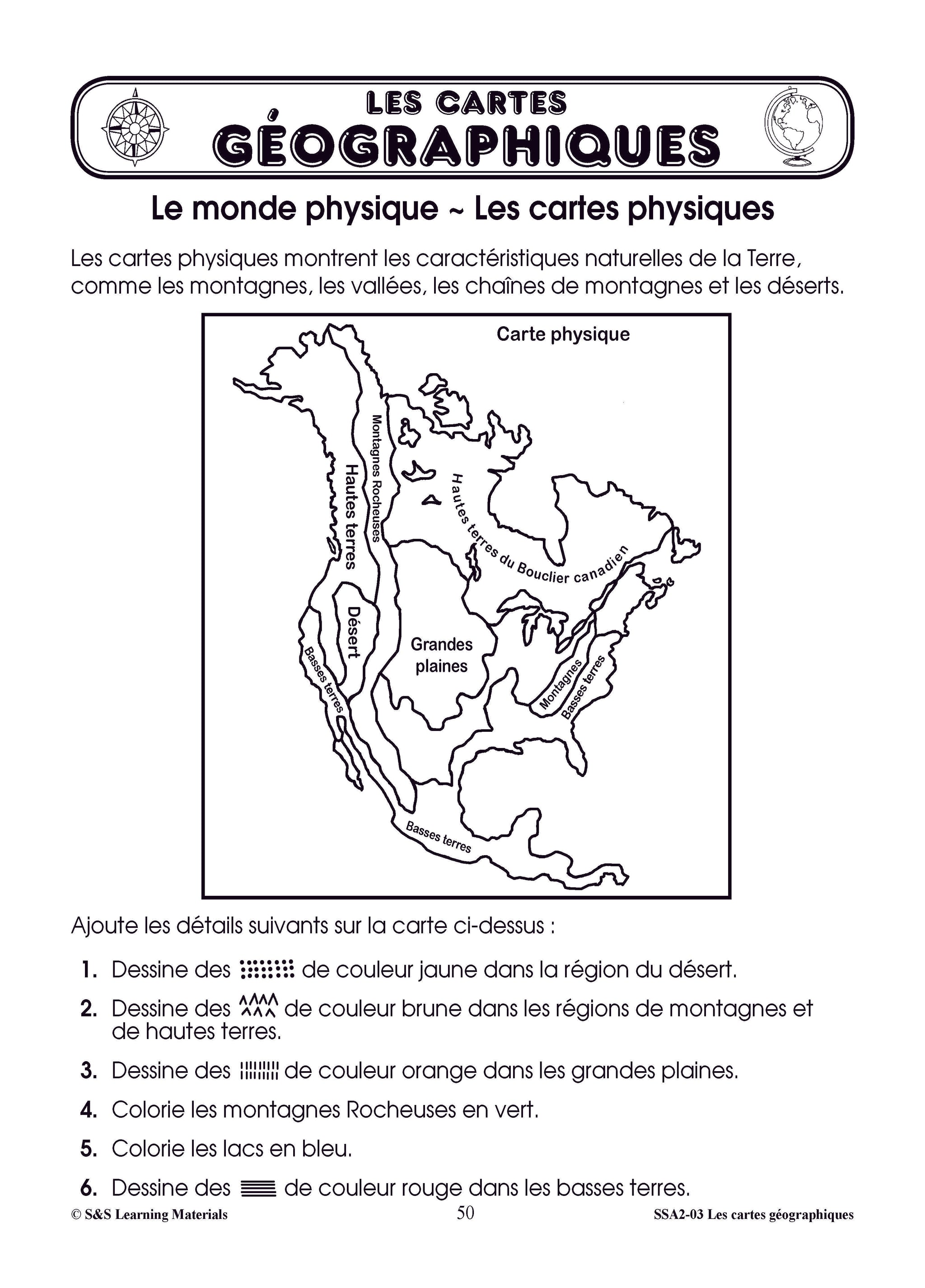 Les cartes géographiques 1e à 3e année