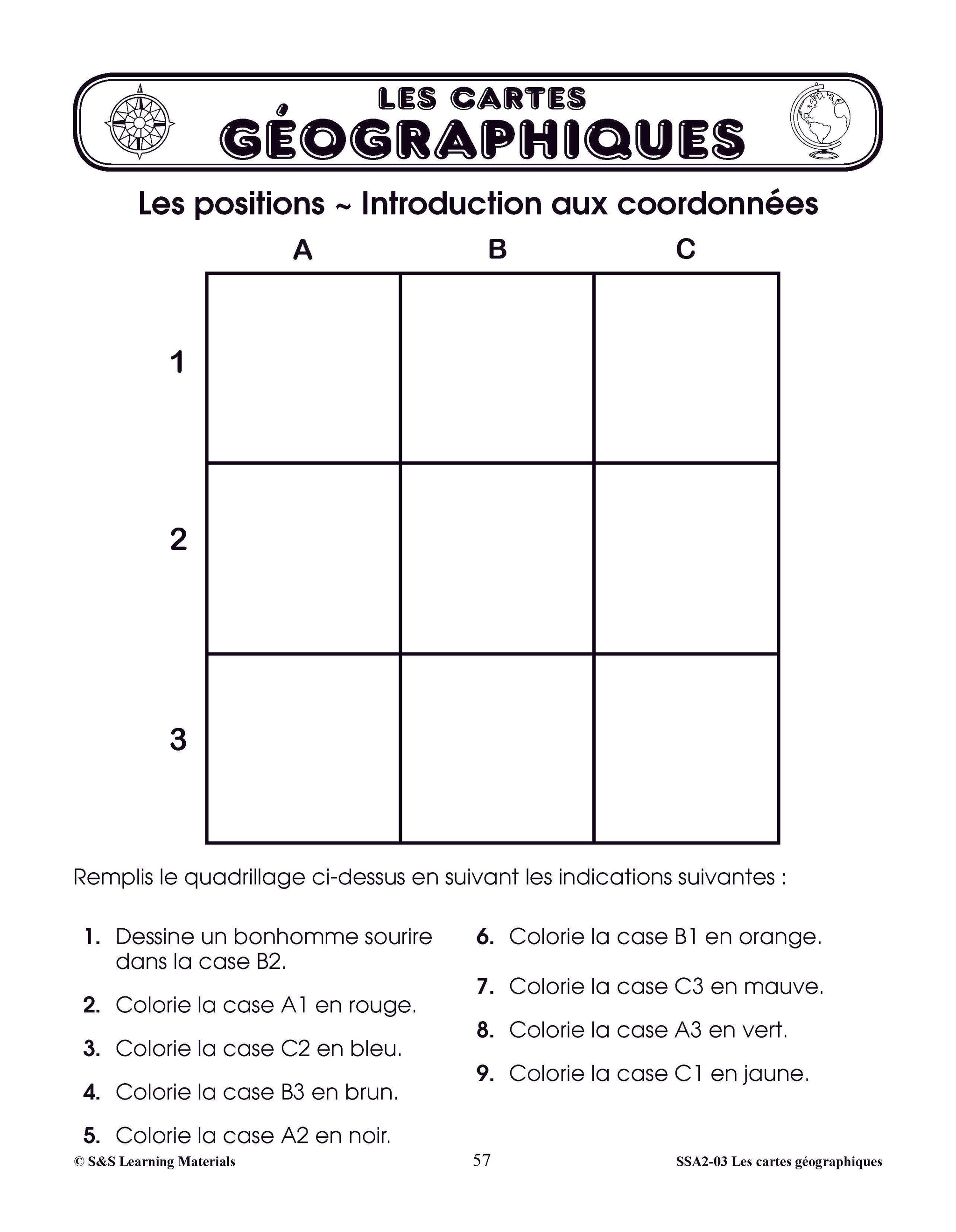 Les cartes géographiques 1e à 3e année