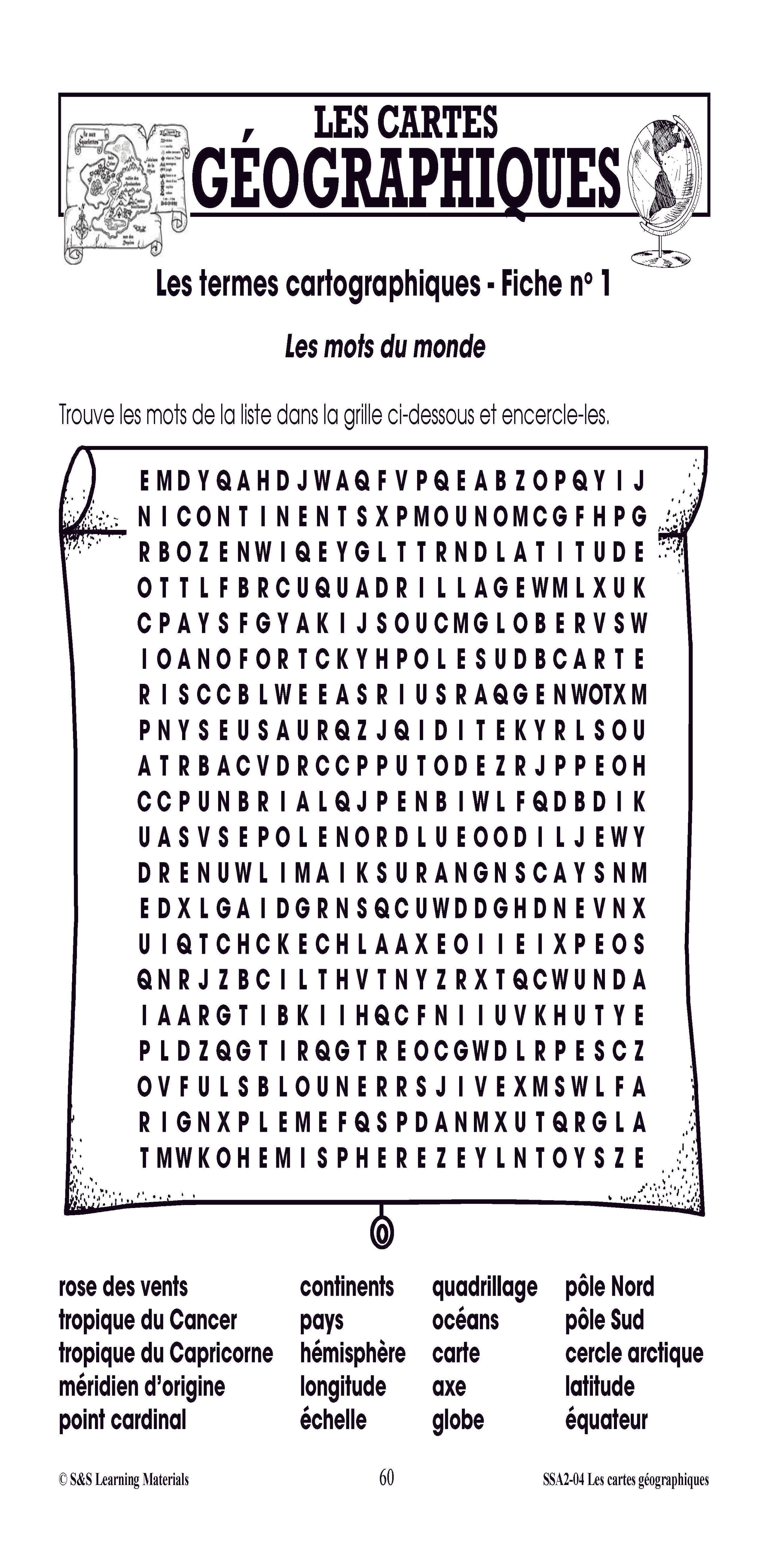 Les cartes géographiques 4e à 6e année