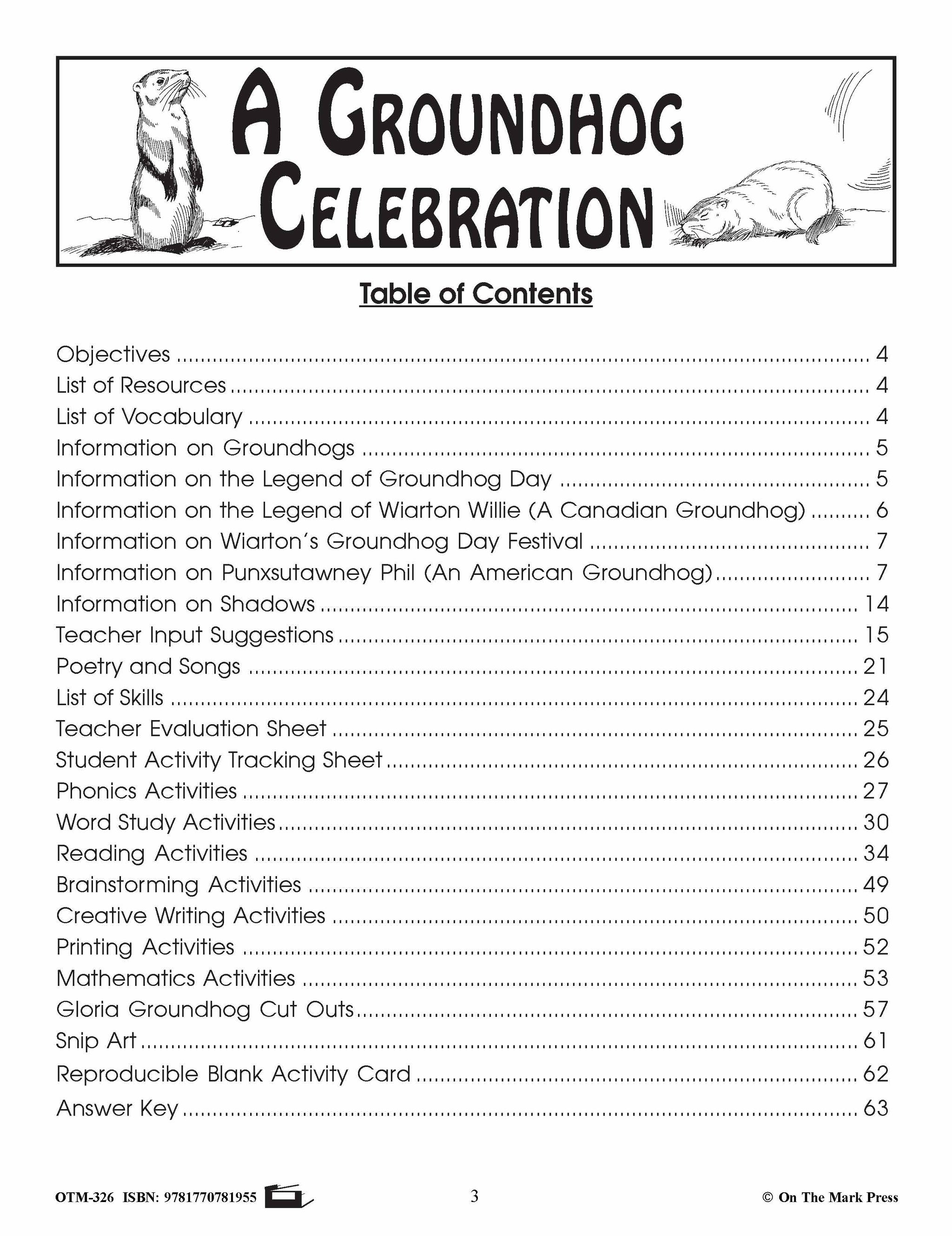 A Groundhog Celebration Grade 2