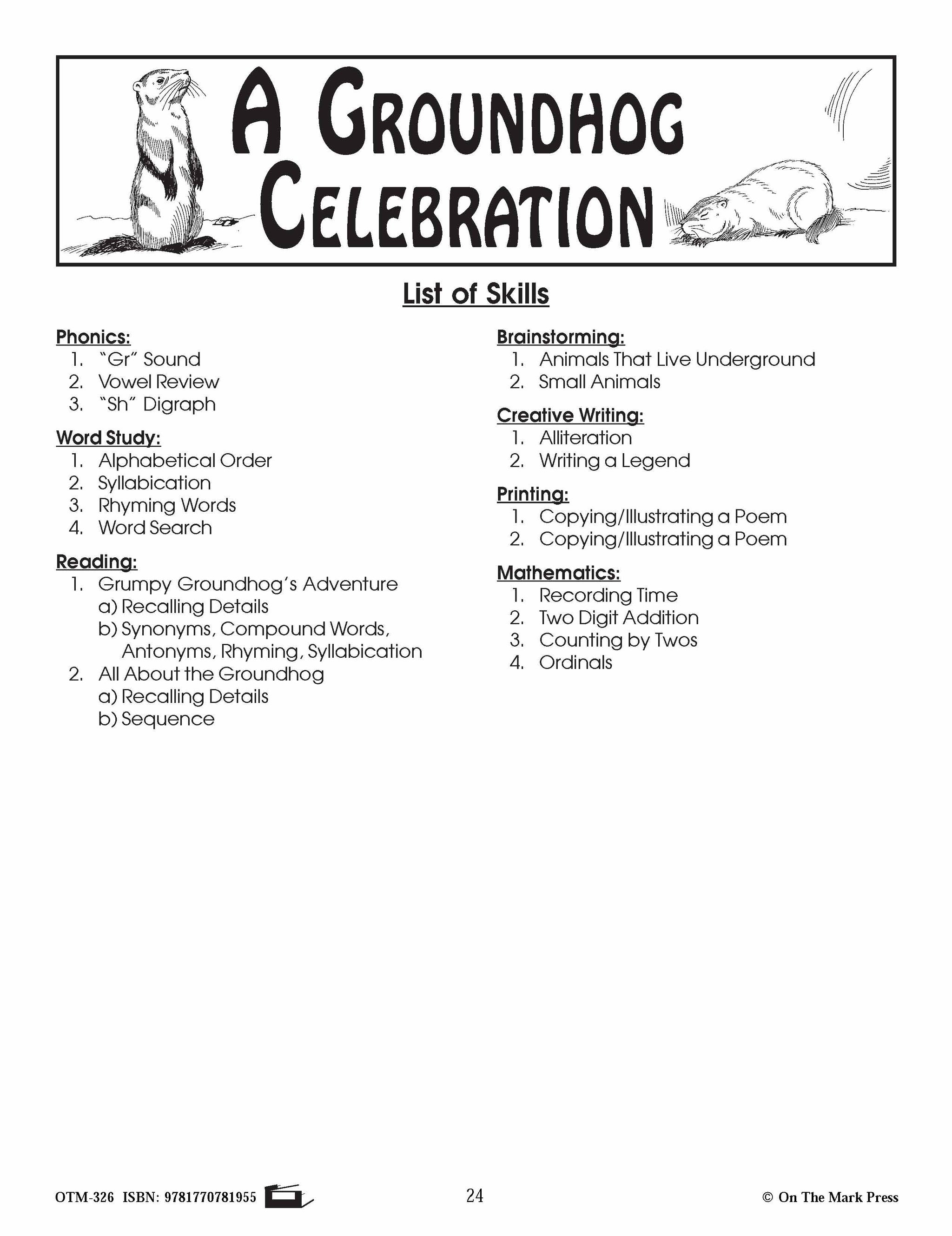 A Groundhog Celebration Grade 2