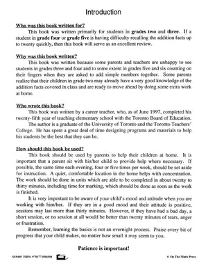 Addition Drill Facts Workbook Grades 2/3 #1
