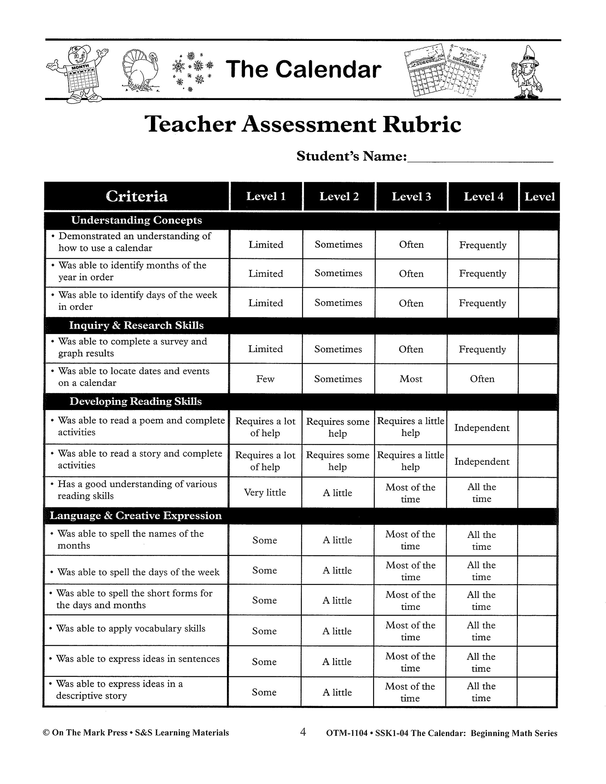 Calendar Activities with Real World Applications! Grades 1-3