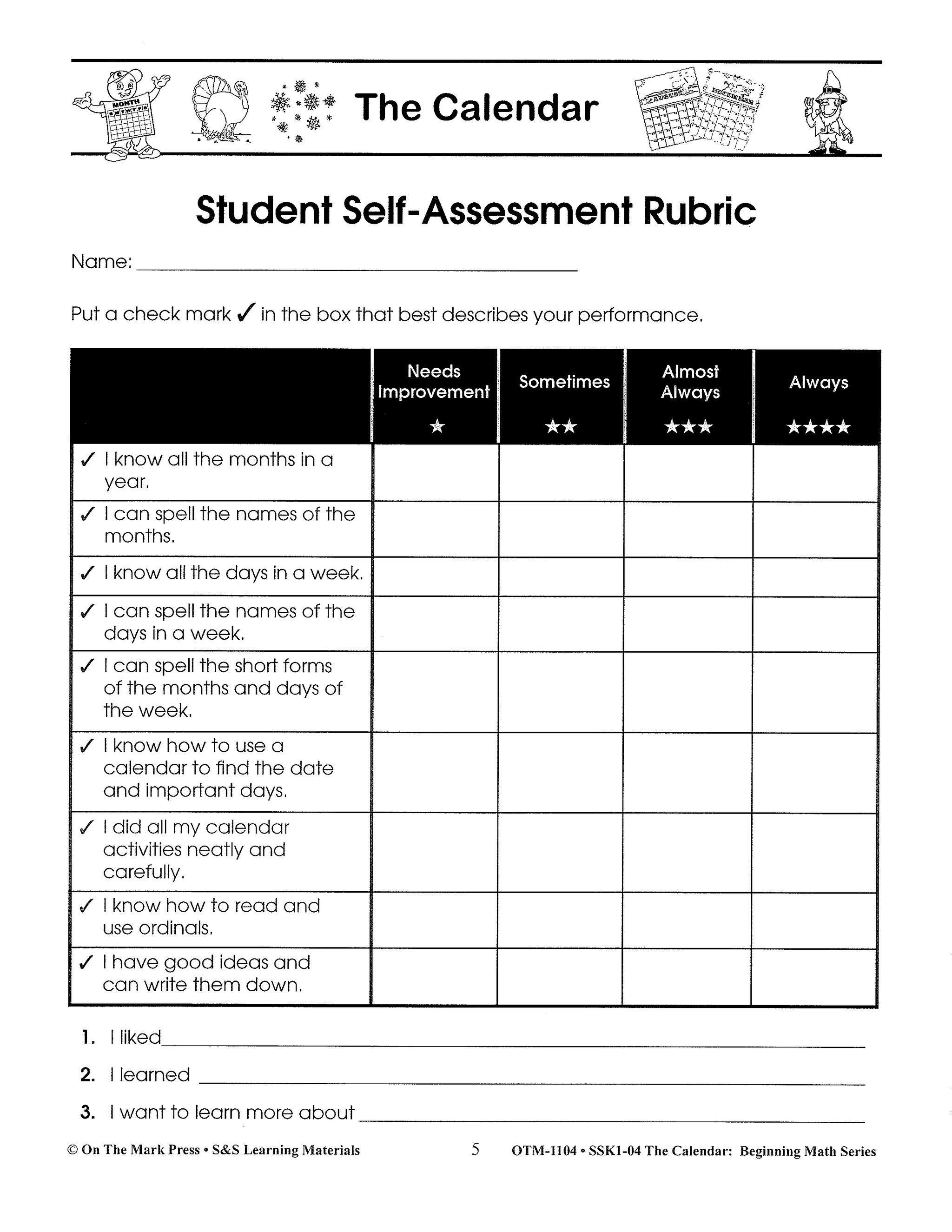 Calendar Activities with Real World Applications! Grades 1-3