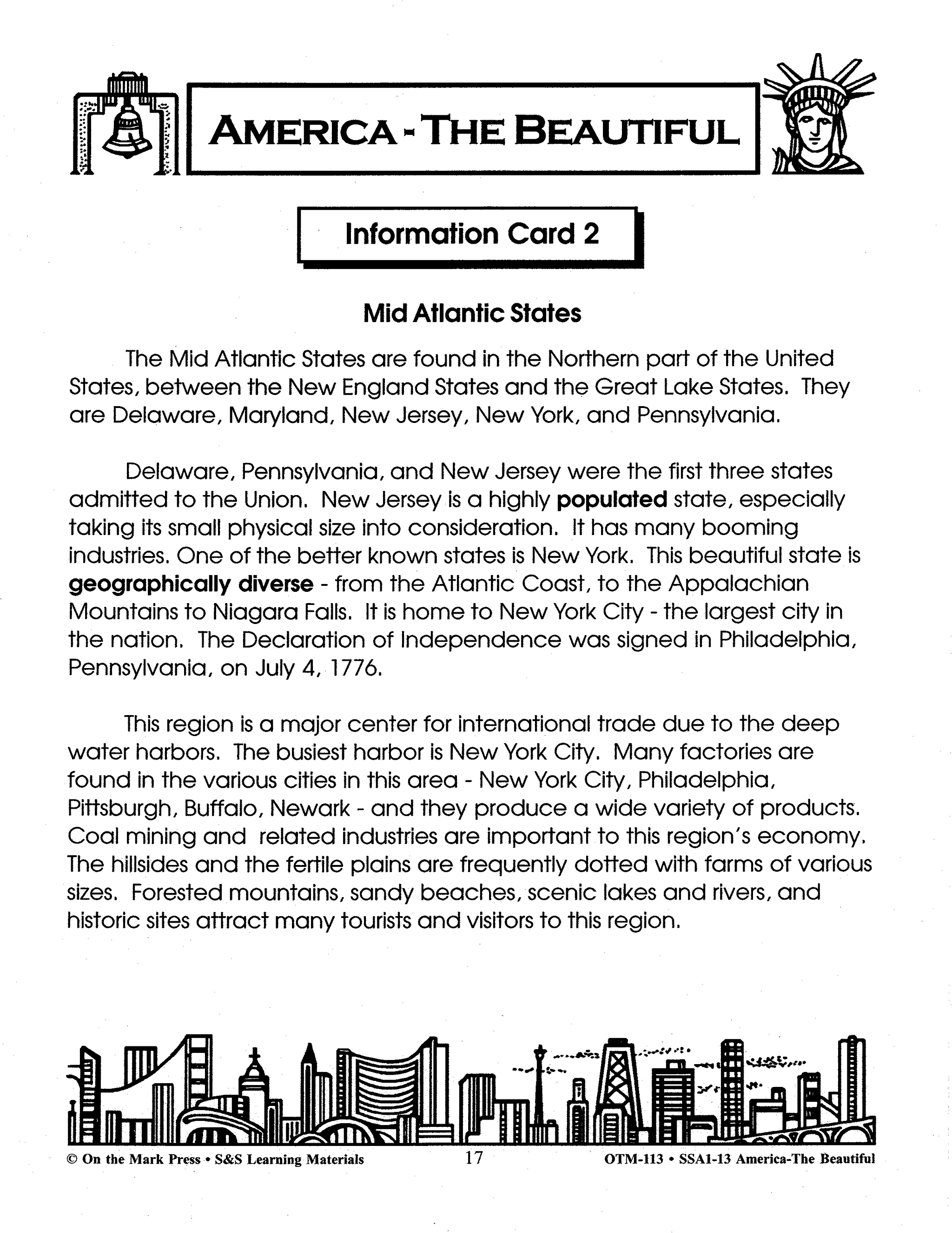 America the Beautiful Grades 4-6