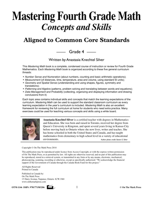 Mastering Fourth Grade Math - US Version- Aligned to Common Core
