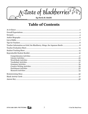 A Taste of Blackberries, by Doris Buchanan Smith Lit Link Grades 4-6