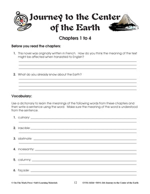 Journey to the Center of the Earth, by Jules Verne Lit Link/Novel Study Grades 7-8