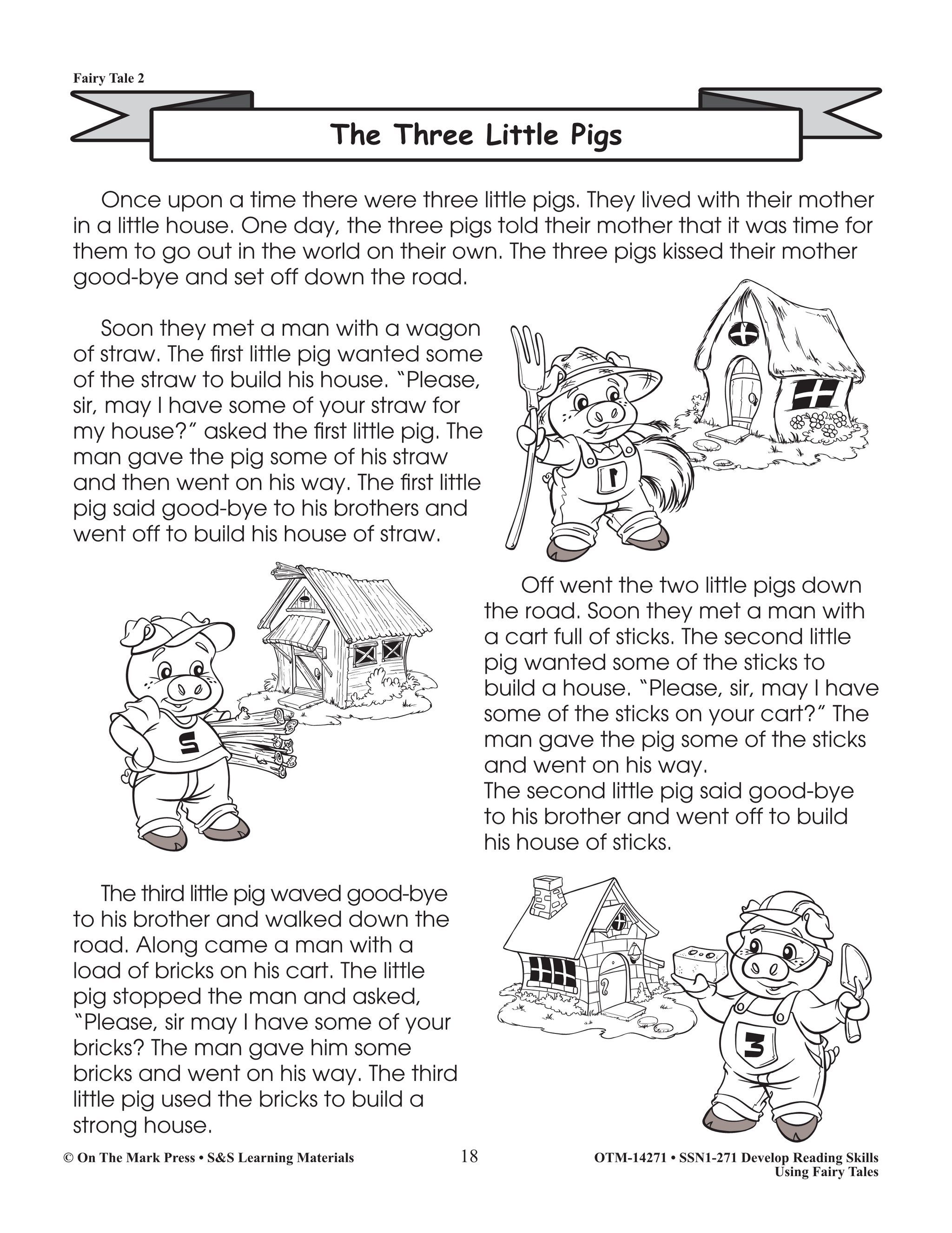 The Three Little Pigs & Color Sequencing Activity Gr. 1-3