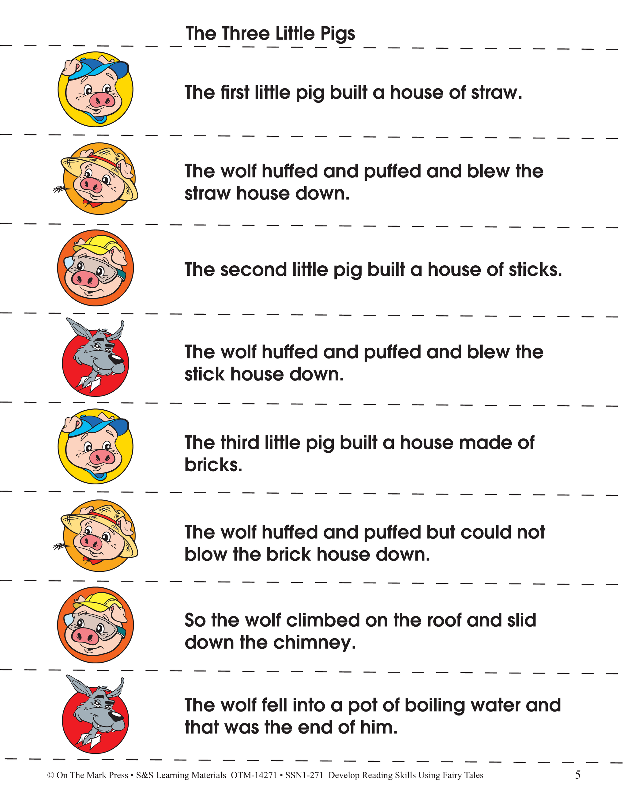 The Three Little Pigs & Color Sequencing Activity Gr. 1-3