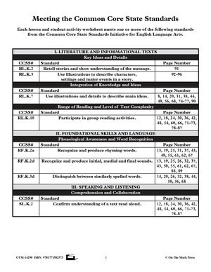 10 Literacy Building Nursery Rhymes Aligned to Common Core Gr. PK-Kindergarten