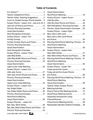 10 Literacy Building Nursery Rhymes Aligned to Common Core Gr. PK-Kindergarten