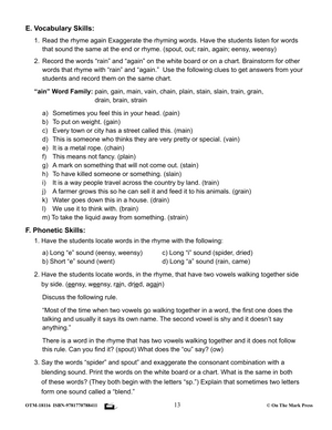 Developing Literacy Skills Using 17 Nursery Rhymes Grades 1-3 - Common Core