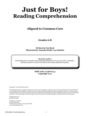 Just for Boys Fiction & Nonfiction Grades 6-8 Reading Comprehension: Aligned to Common Core