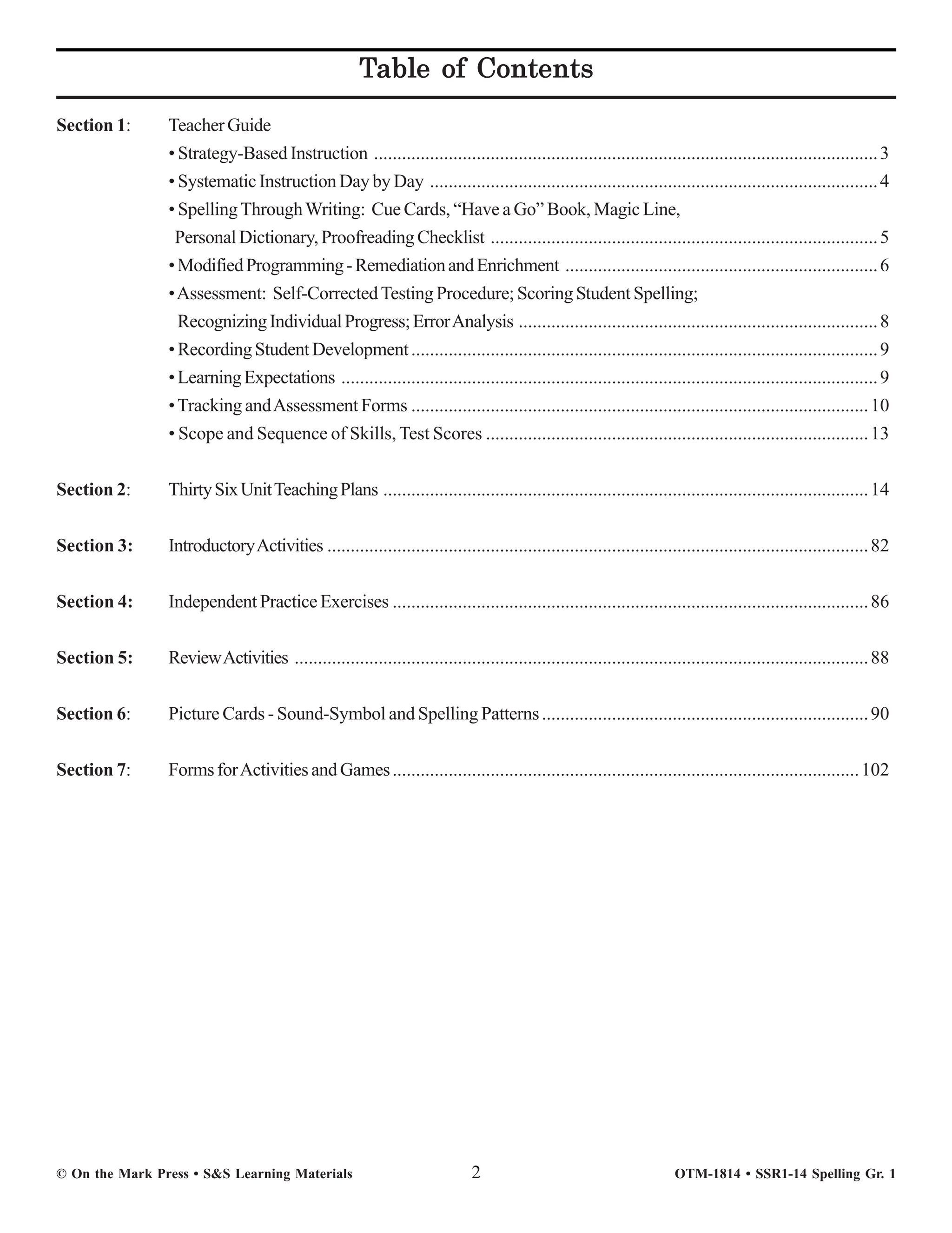 Spelling Grade 1 - A Full Year Program