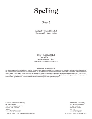 Spelling Grade 3 - A Full Year Program