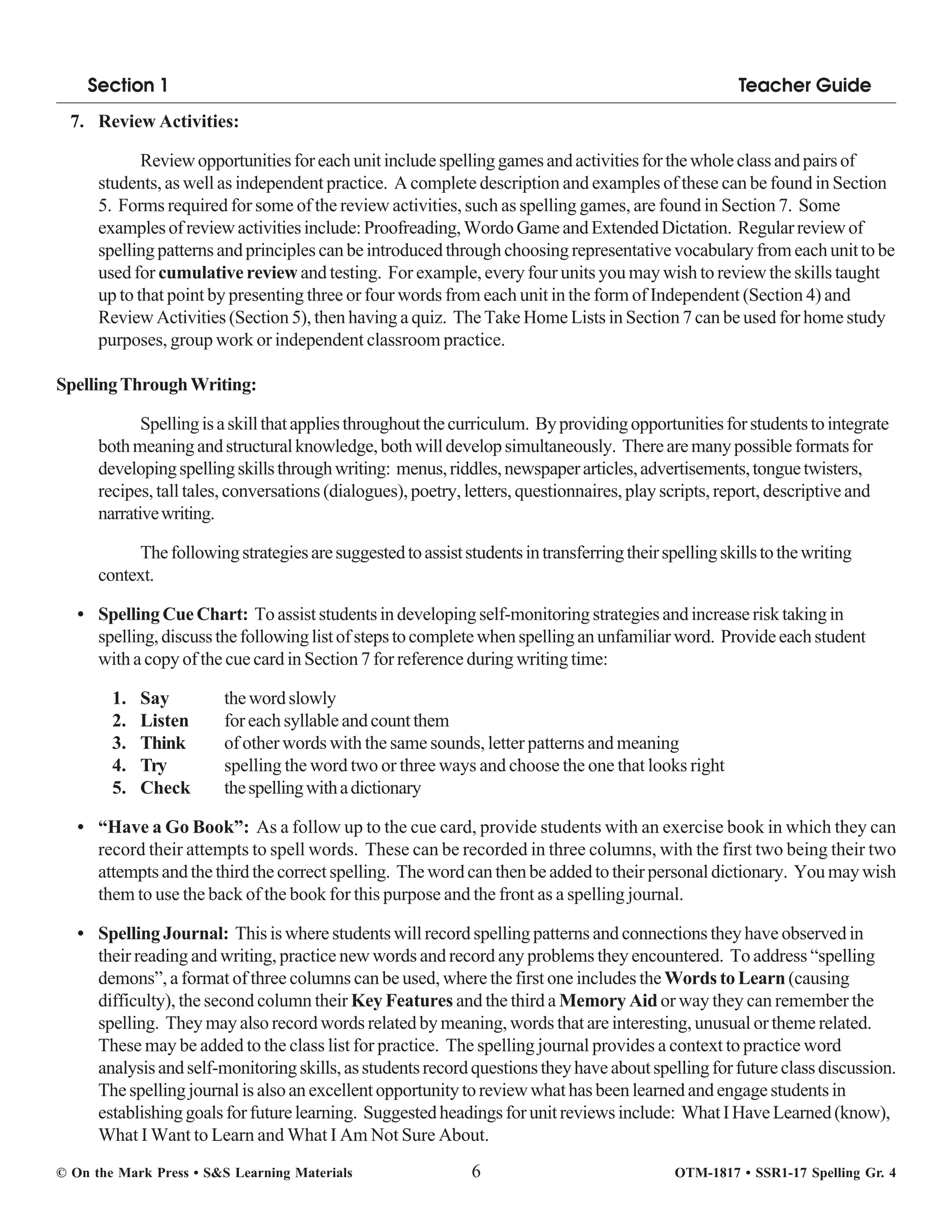 Spelling Grade 4 - A Full Year Program