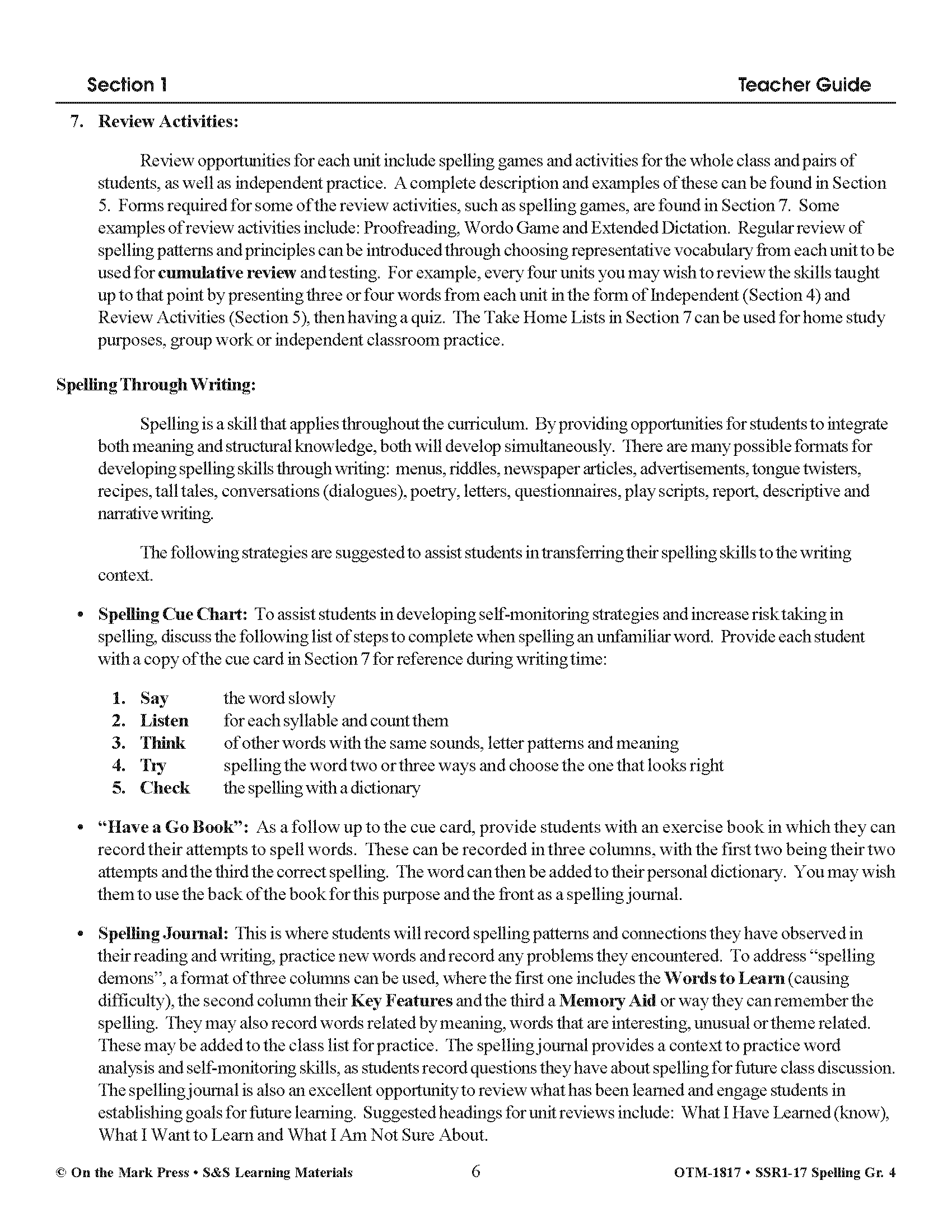 Spelling Grade 4 - A Full Year Program