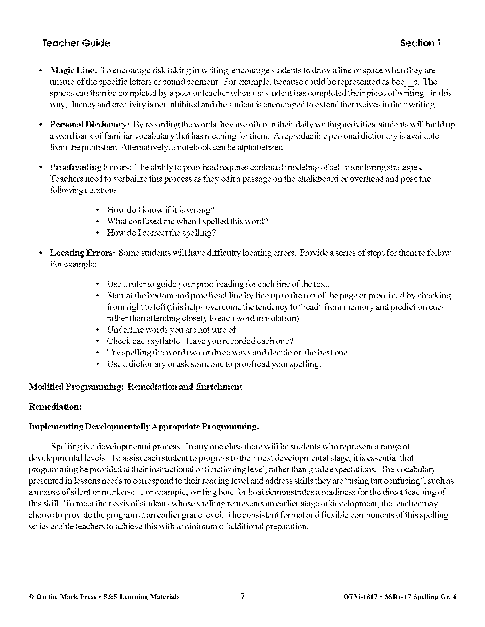 Spelling Grade 4 - A Full Year Program