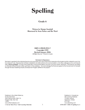 Spelling Grade 6 - A Full Year Program