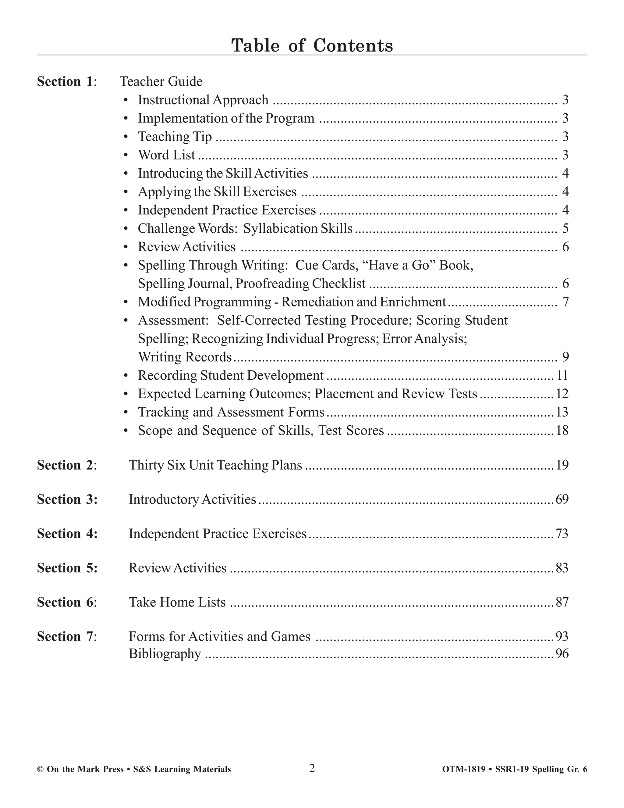 Spelling Grade 6 - A Full Year Program