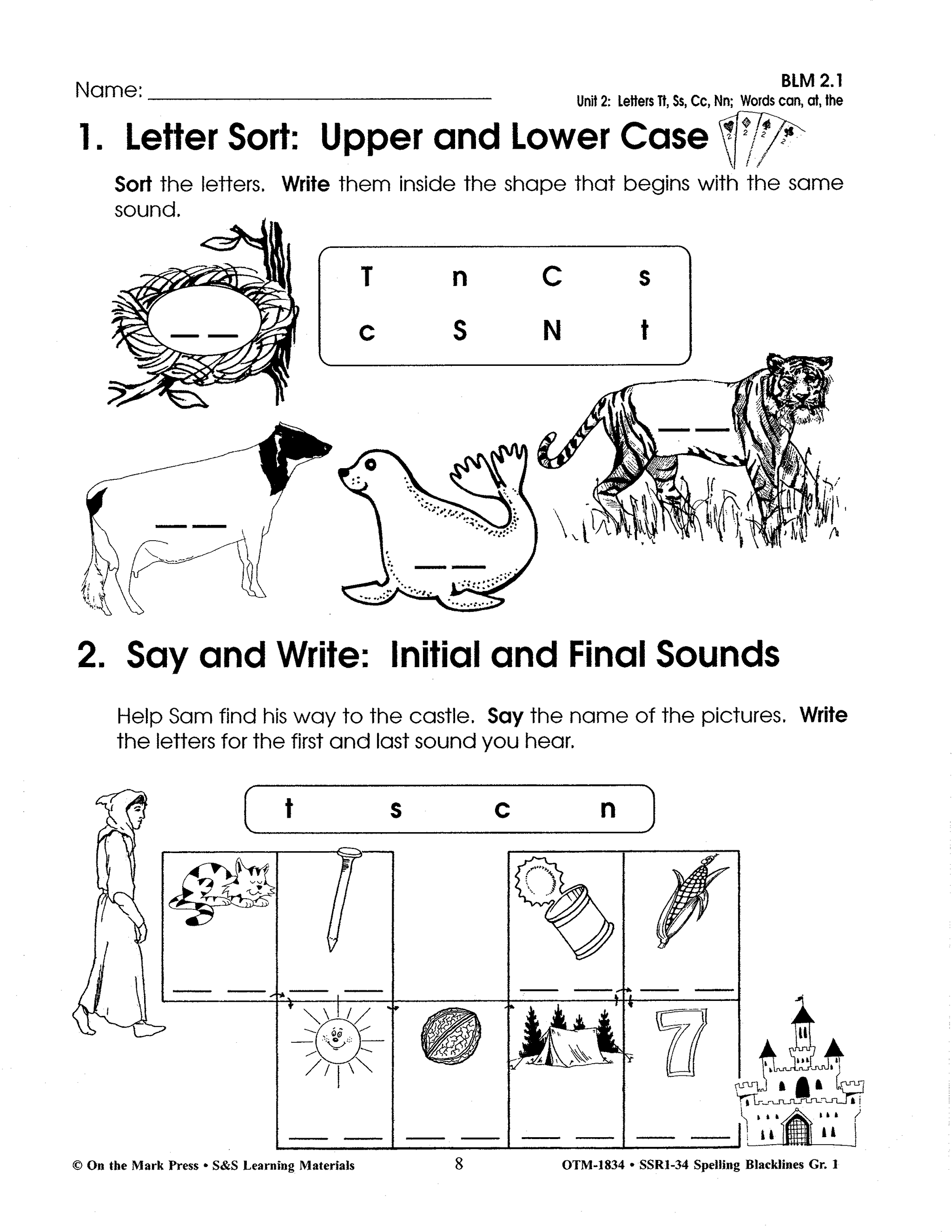 Spelling Grade 1 - Worksheets for a full year!