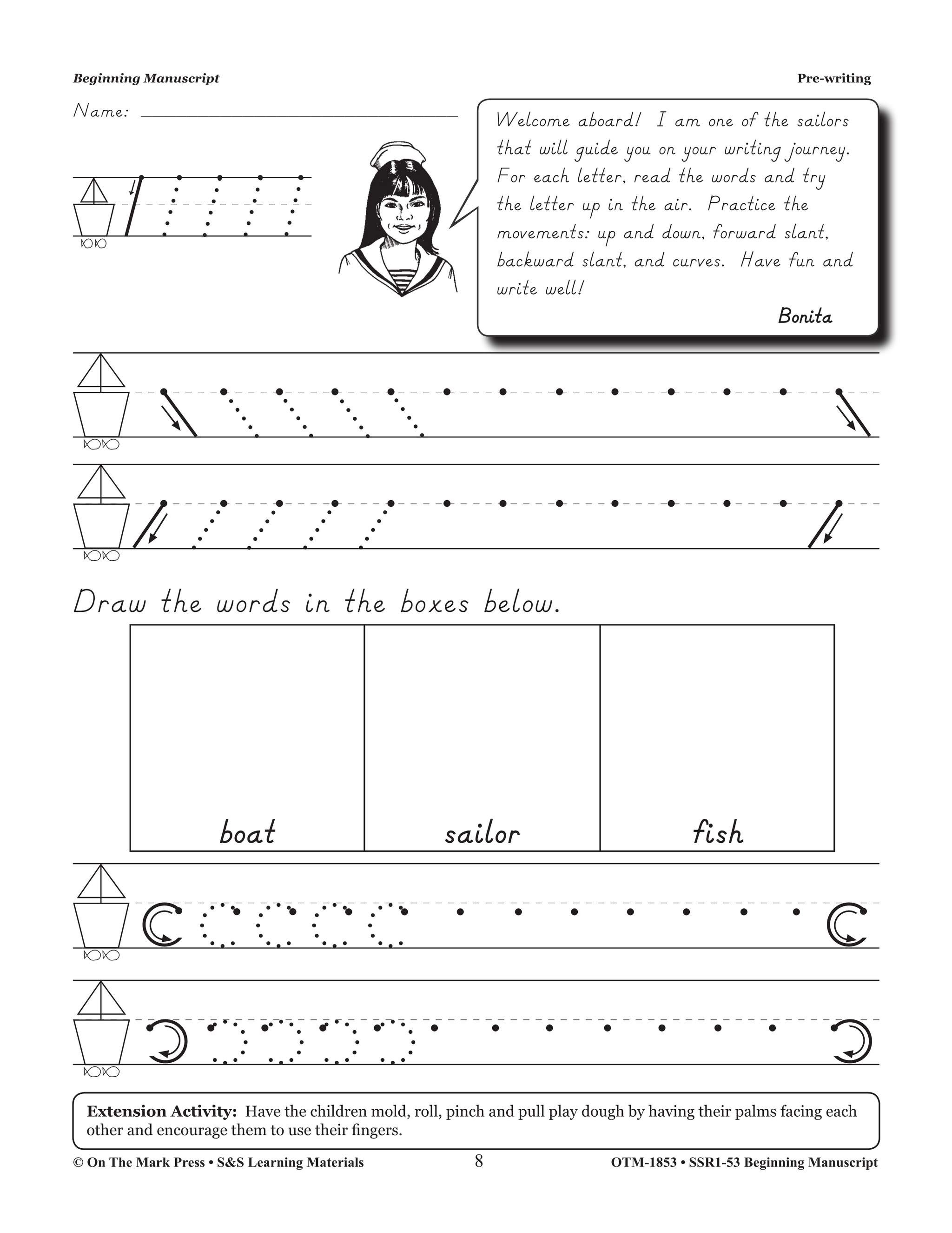 Modern Manuscript Beginning Workbook Grades PreK-2