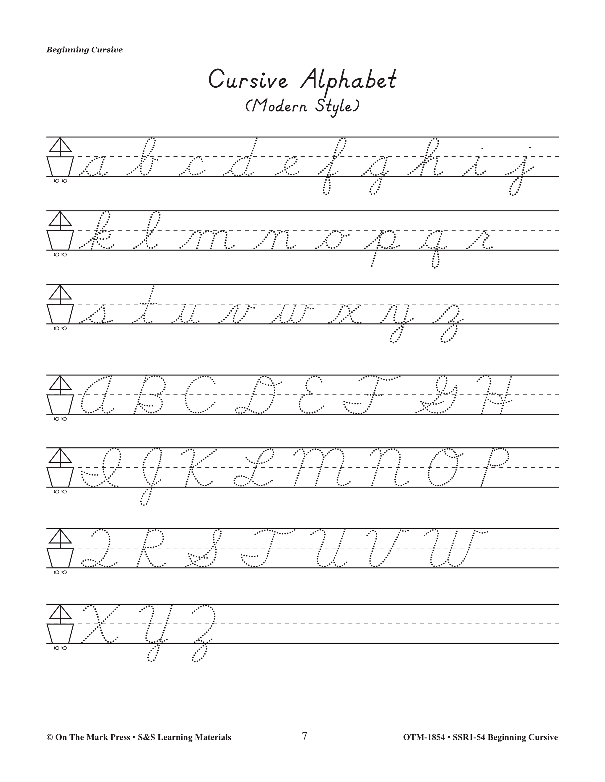 Modern Cursive Handwriting Beginning Workbook Grades 2-4