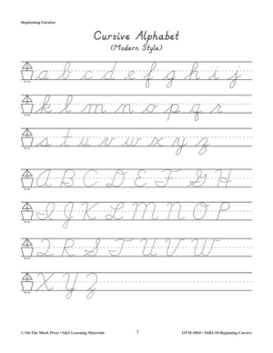 Modern Cursive Handwriting Beginning Workbook Grades 2-4