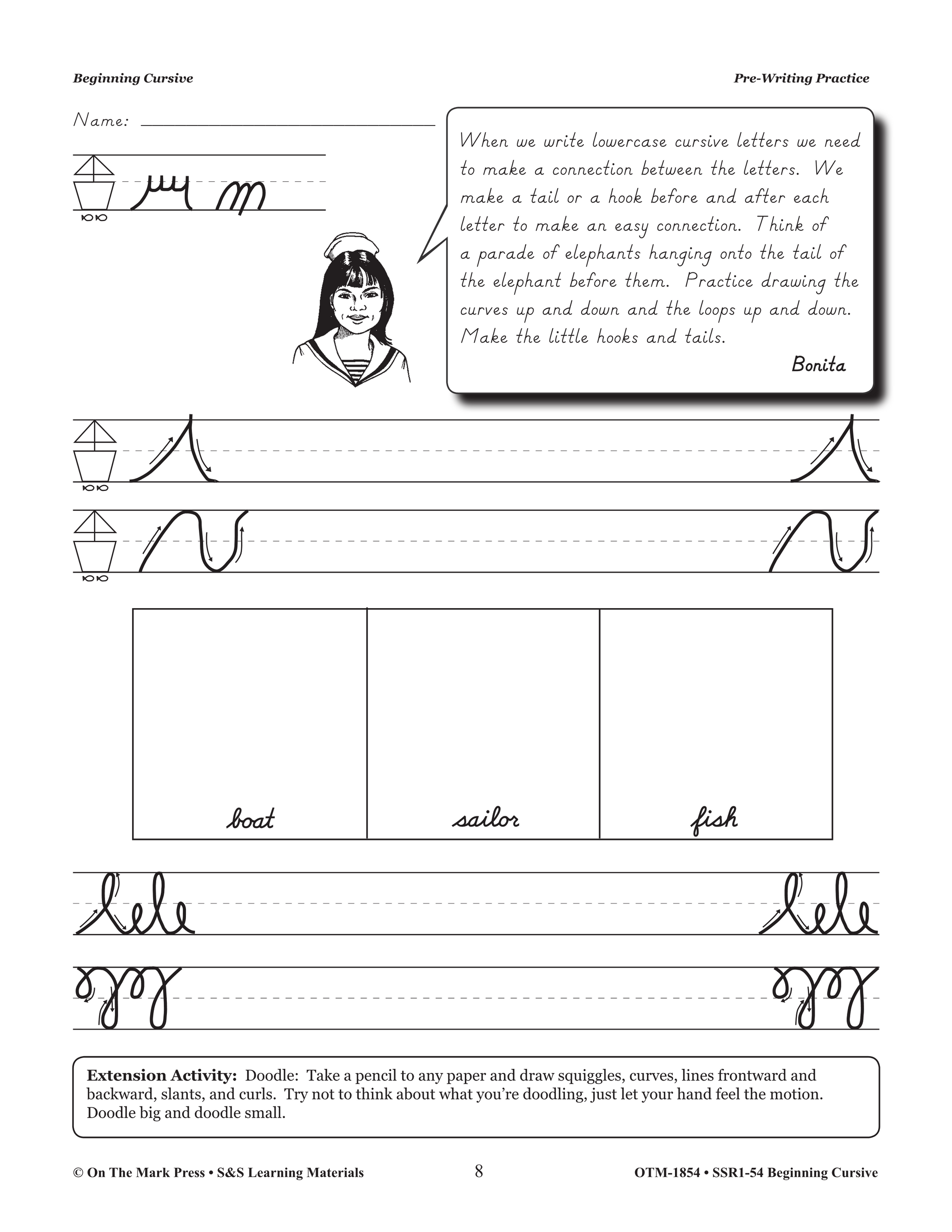 Modern Cursive Handwriting Beginning Workbook Grades 2-4