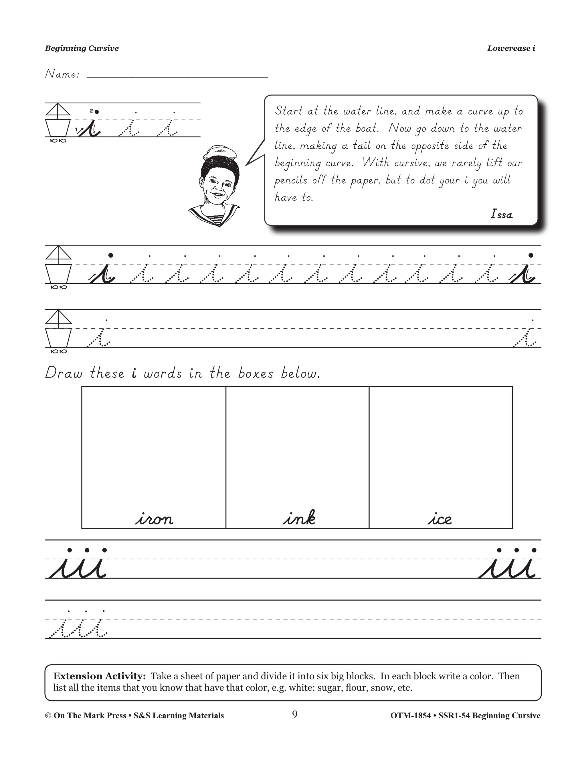Modern Cursive Handwriting Beginning Workbook Grades 2-4