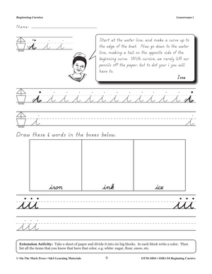 Modern Cursive Handwriting Beginning Workbook Grades 2-4