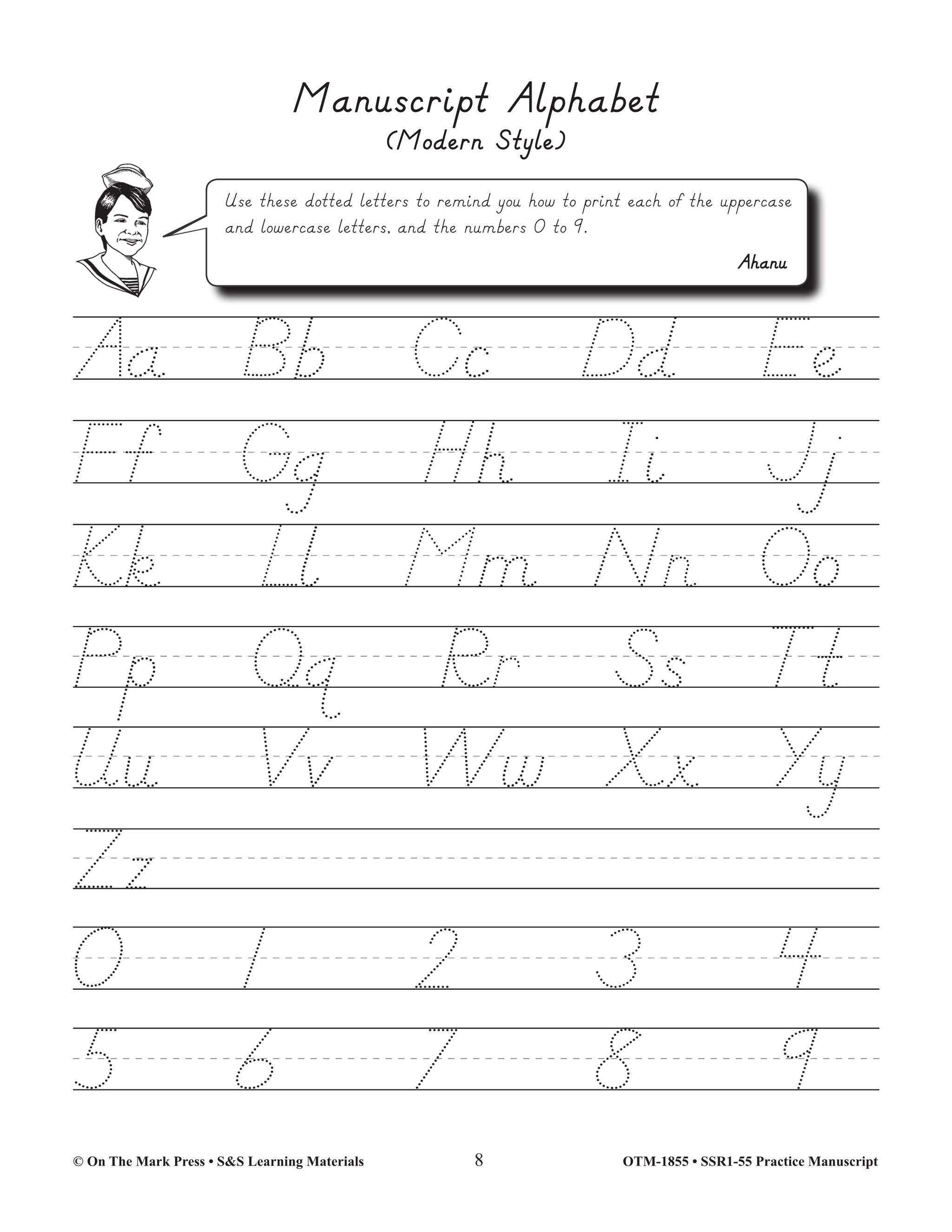 Modern Manuscript Practice Workbook Grades Prek-2