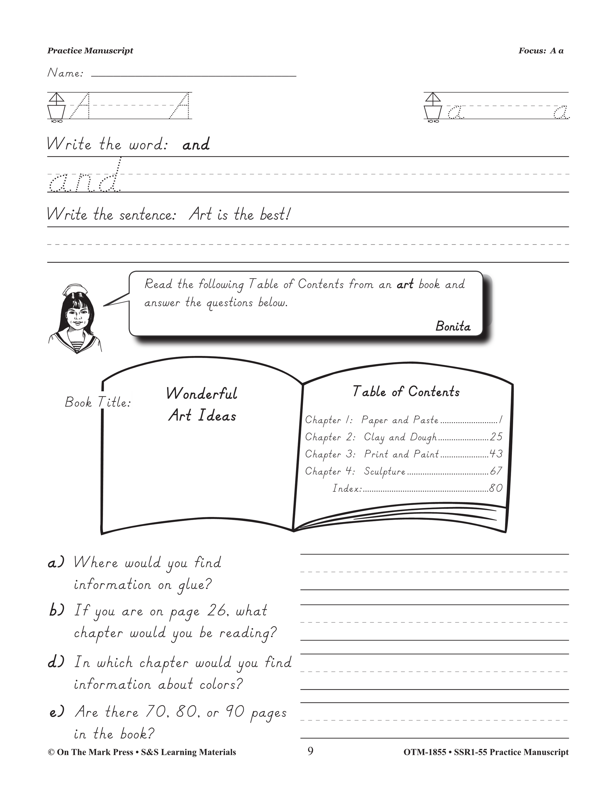 Modern Manuscript Practice Workbook Grades Prek-2