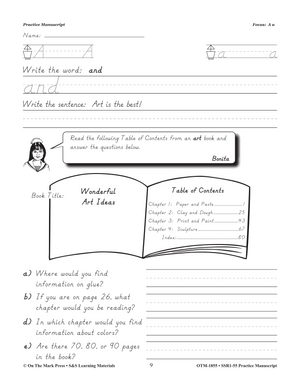 Modern Manuscript Practice Workbook Grades Prek-2