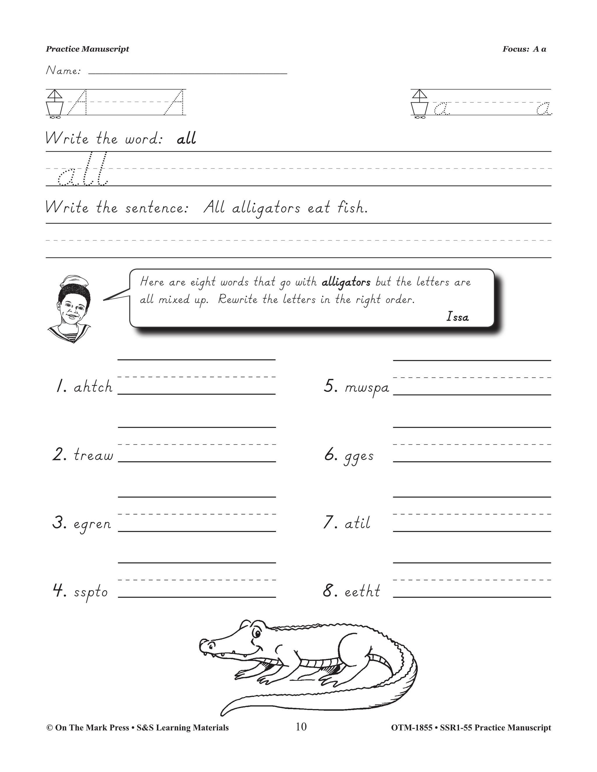 Modern Manuscript Practice Workbook Grades Prek-2