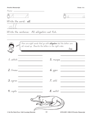 Modern Manuscript Practice Workbook Grades Prek-2
