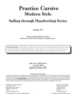 Modern Cursive Practice Workbook Grades 2-4