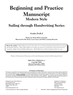 Beginning & Practice Modern Manuscript Big Book Grades Pre K-2