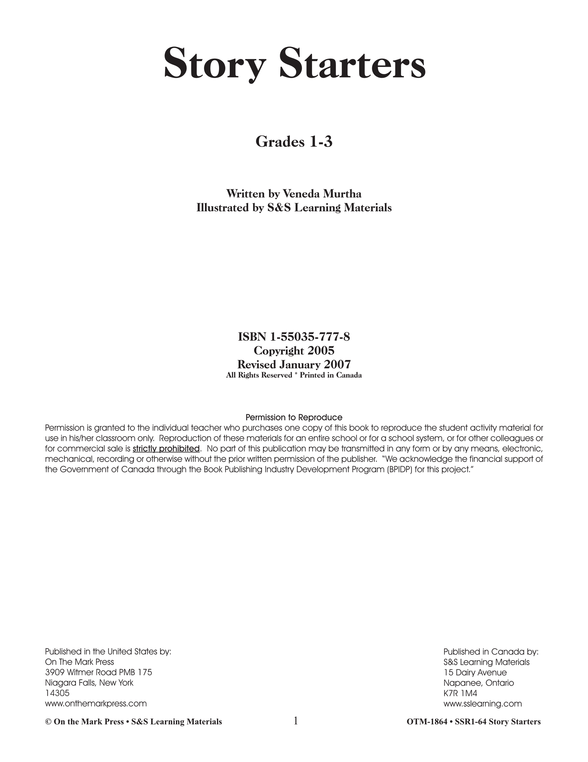 Story Starters Grades 1-3