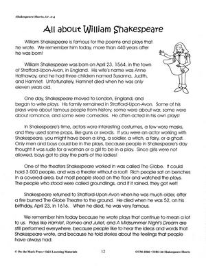 Shakespeare Shorts - Performing Arts Grades 2-4