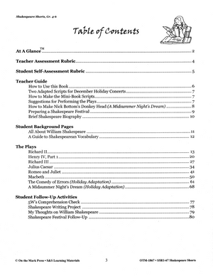 Shakespeare Shorts - Performing Arts Grades 4-6