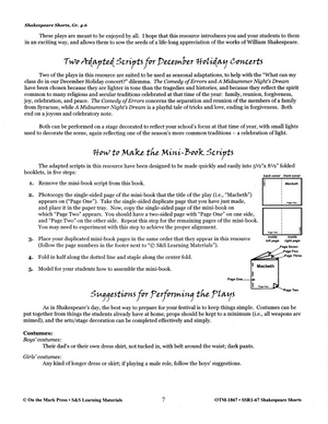 Shakespeare Shorts - Performing Arts Grades 4-6