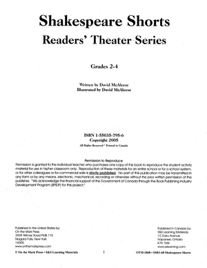 Shakespeare Plays Adapted for Readers Theater with Scripts & Activities Grades 2-4