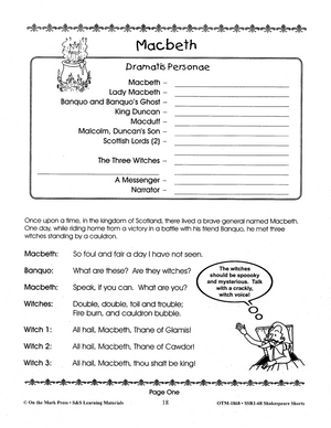 Shakespeare Plays Adapted for Readers Theater with Scripts & Activities Grades 2-4