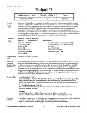 Shakespeare Shorts - Readers Theater Grades 4-6  (Scripts for Shakespeare Plays)