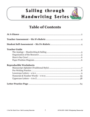 Traditional Manuscript Beginning Workbook Grades PreK-2