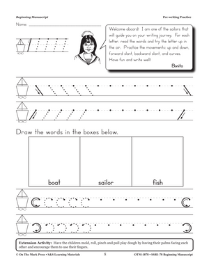 Traditional Manuscript Beginning Workbook Grades PreK-2